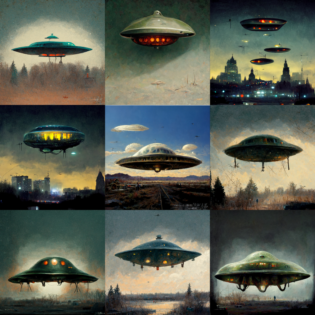 Sketches of UFO sightings